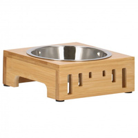 Bambus Fressnapf Metall Schüssel