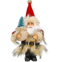 Dekofigur Weihnachtsmann mit Weihnachtsbaum 20 cm 