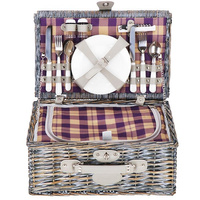 Weiden - Picknickkorb für 4 Personen Komplettset 23-teilig 