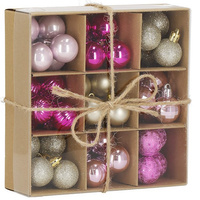 Weihnachtsbaumkugeln Hochglanz Glitter 3 cm 54 Stück pink rosa