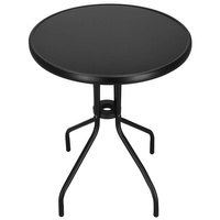 Metalltisch mit Glasplatte Rundform 60 x70 cm