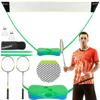 Badminton-Set Schläger Netz Federbälle Netzständer 