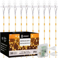 Lichtervorhang mit warmweisen Dioden 3 x 3 m für Innen und Außenbereich