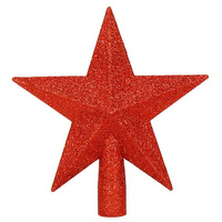 Weihnachtbaumspitze Stern 13,5 x 15 cm rot