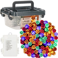 LED-Lichterkette 120 LEDs Batteriebetrieben 9 m Multikolor 8 Modi
