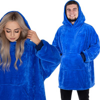 Kapuzenpulli mit Ärmeln und Taschen Hoodie Oversize royalblau