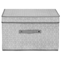 Aufbewahrungsbox mit Deckel Faltbarer Behälter 30 x 40,5 x 25 cm grau