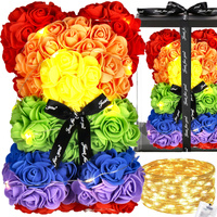Rosenbär mit LED-Leuchten in Geschenkbox für Valentinstag Muttertag