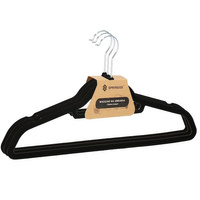 Samtkleiderbügel 3er Set, LxH: 44x23,5 cm, schwarz