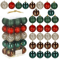  Weihnachtsbaumkugeln aus Kunststoff 30 Stück Durchmesser 6 cm 
