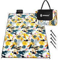 Picknickdecke 200 x 200 cm Gartendecke Alufolie Bodenanker