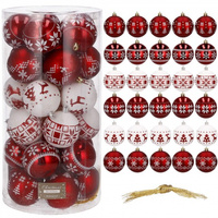 Christbaumkugel, Kunstkugel, 30 Stück, Ø 5 cm, Rot,