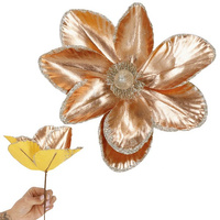 Künstliche Magnolienblüte am Stiel Kunstblume Blumendeko 28 cm