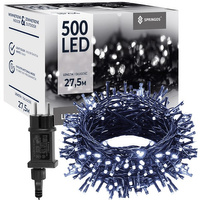 Lichterkette mit 500 LEDs 8 Modi Flash 27,5 m Kaltweiß