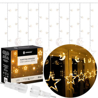 Lichterkette Stern Mond 138 LEDs 5 m 8 Funktionen Stromversorgung Warmweiß Indoor