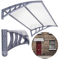 Vordach über Haustür Eingangsüberdachung 120 x 75 x 23 cm Aluminium Polycarbonat