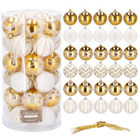  Weihnachtsbaumkugeln  aus Kunststoff 30 Stück mit Ornamenten 