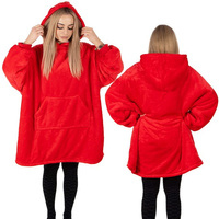 Hoodie Oversize Kuscheldecke zum Anziehen rot