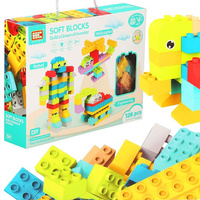 Weiche Konstruktionsbausteine 126 Teile zur Förderung der Kreativität ab 3 Jahren 