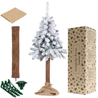 Künstlicher Baum auf Stamm, verschneite Fichte 160 cm