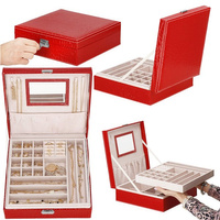 Schmuckschatulle 26 x 26 x 8,5 cm geprägtes Kunstleder