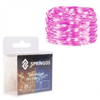 Lichterkette mit 20 LEDs, Batterie, rosa
