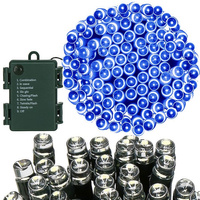  LED-Lichterkette mit Timer 10,5 m batteriebetrieben Blau