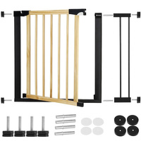 Tür- und Treppenschutzgitter m. Verlängerung Spannsystem 89 - 96 cm Holz Metall