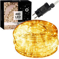 Lichterschlauch transparent 21,5 m warmweißes Licht für Außen