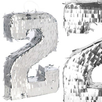 Geburtstags-Piñata Ziffer 2 aus Papier 28 x 51 x 9 cm