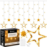 Innen-Lichtervorhang 138 warmweiße Dioden Sterne