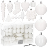 Weihnachtsbaumkugeln 72 Stk. Weiß