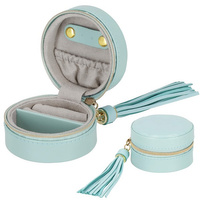 Schmuckdose mit Reißverschluss 5 x 8 cm Kunstleder mint