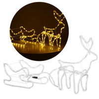 Deko-Objekt LED-Rentier mit Schlitten warmes Licht 120 cm