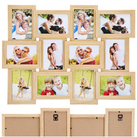 Fotorahmen für 12 Fotos, Mehrfachrahmen 10x15, braun