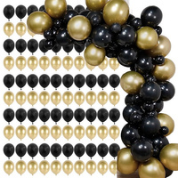 Luftballons Geburtstagsballons 100 Stück Latex Ballons gold-schwarz