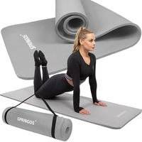 Trainingsmatte mit Tragegurt, 183x 61cm, grau