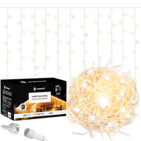 LED-Lichtervorhang mit Timer 500 warmweiße LEDs innen und außen 22,5 m