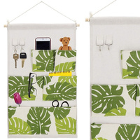 Hängeorganizer mit 5 Taschen 35 x 58 cm Monstera-Design