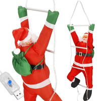 Weihnachtsmann auf Leiter, 30 x 90 cm