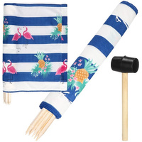 Protection contre le vent avec marteau en caoutchouc 75 x 10 m Motif rayures Ananas Flamants