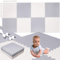 Tapis de puzzle en mousse EVA crème-gris Dimensions 121 x 235 cm
