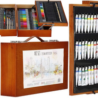 Ensemble de dessin et de peinture pour enfants, ensemble de 174 pièces, coffret en bois, ensemble d'accessoires de peinture