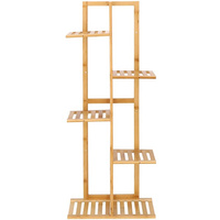 Bambou porte-fleurs, étagère à fleurs pour 6 pots, 102 cm