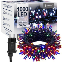 Lichterkette 1000 LEDs 8 Modi Memory-Chip bunt 52,5 m für außen und innen