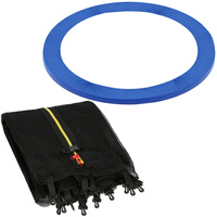 Filet intérieur avec couverture à ressort pour trampoline 305 cm avec 8 poteaux bleus