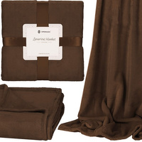 Couverture douillette 200x220 cm, couvre-lit lisse pour salon, marron