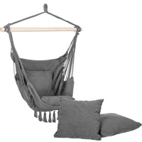 Hamac avec coussin Brésil avec barre transversale et poche extérieure gris