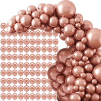 Ballons d'anniversaire en latex 100 pièces métalliques rose doré