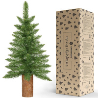 Sapin de Noël artificiel vert avec véritable tronc 80 cm